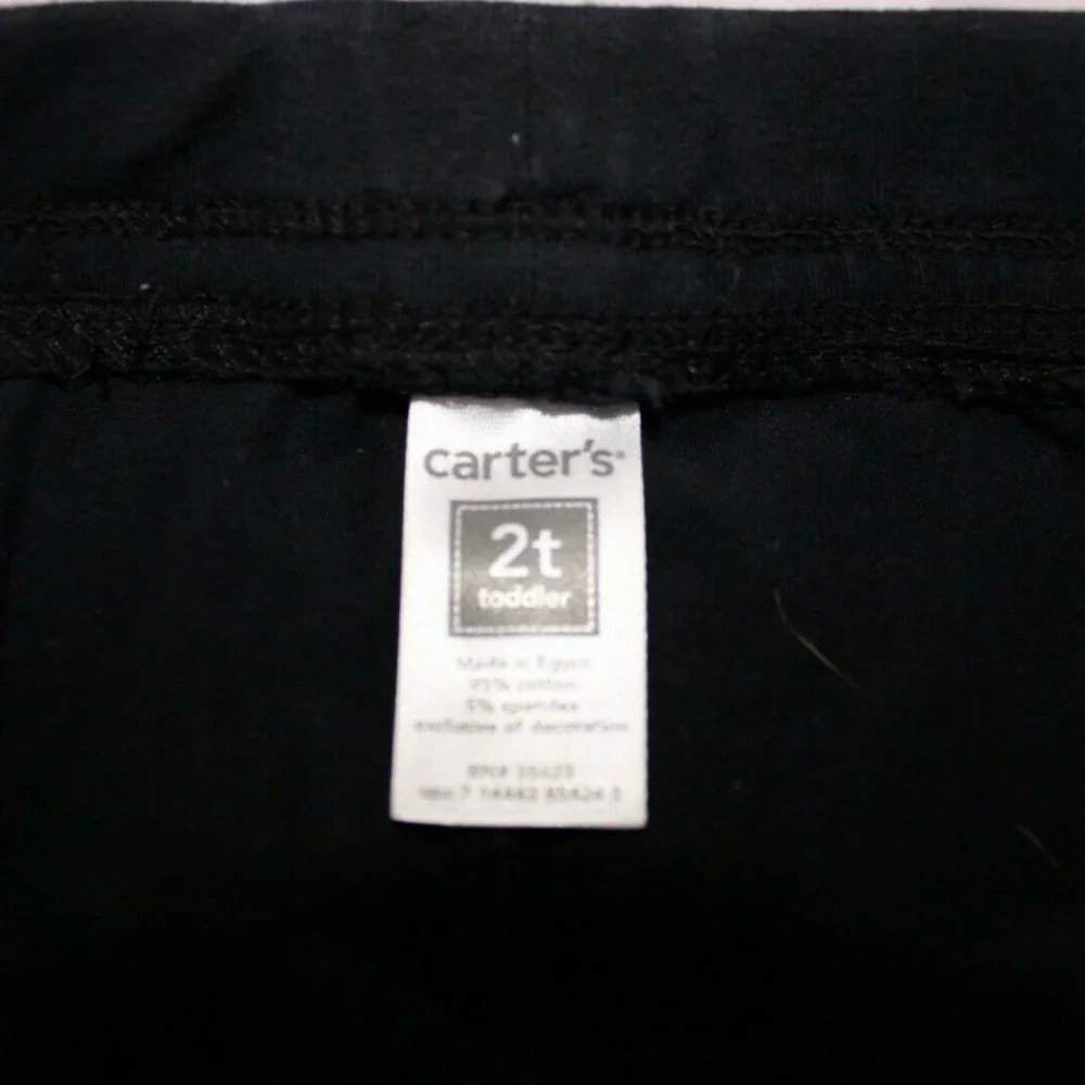 Girls Sweatpants 2T Pink Black Kids Pants Carter's Toughskins Pajama Bottoms